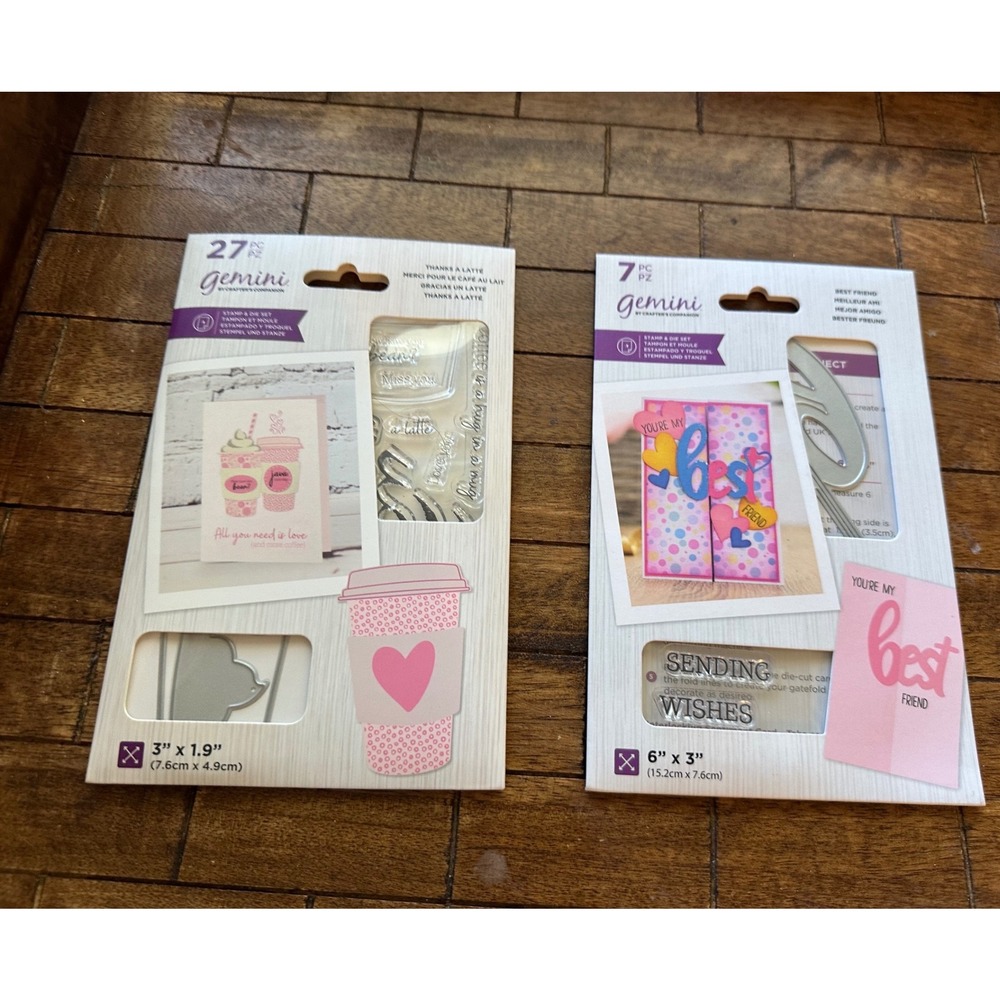Crafter's Companion Gemini Stamp Die Set Bundle Thanks a Latte & Best Friend